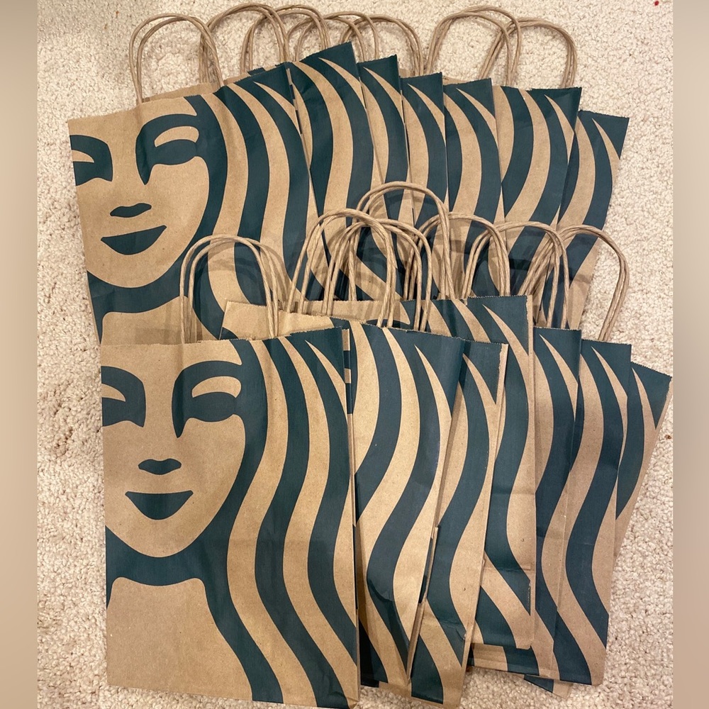 LOT 14 Starbucks paper Shopping bags/Gift bag 10" x 7.5" x 4.5" small